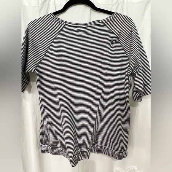 LOFT 100% Cotton Stripe Thick Jersey Top with Lovely embroidery - Picture 4 of 8